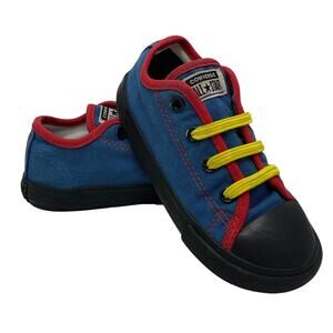 Converse Custom Kids Blue Red Black Sneakers Slip On Chucks Toddler US 9